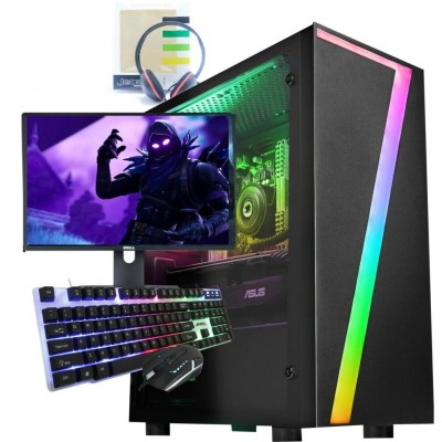 Refurbished Fast Gaming PC Computer Bundle Quad Core i7 8GB 1TB W10 Nvidia GT 1030 