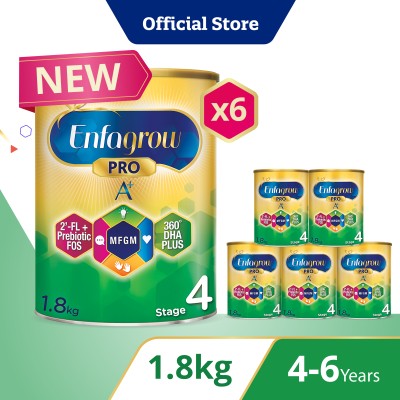 [Bundle of 6][NEW MFGM + 2'-FL] Enfagrow Pro A+ Stage 4 1.8kg for Children (4-6Y)