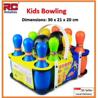 RC-Babykids Colorful Standard 12 Piece Bowling Set / 10 Pins, 2 Bowling Balls Children Kids Educational Toys For Indoor Outdoor